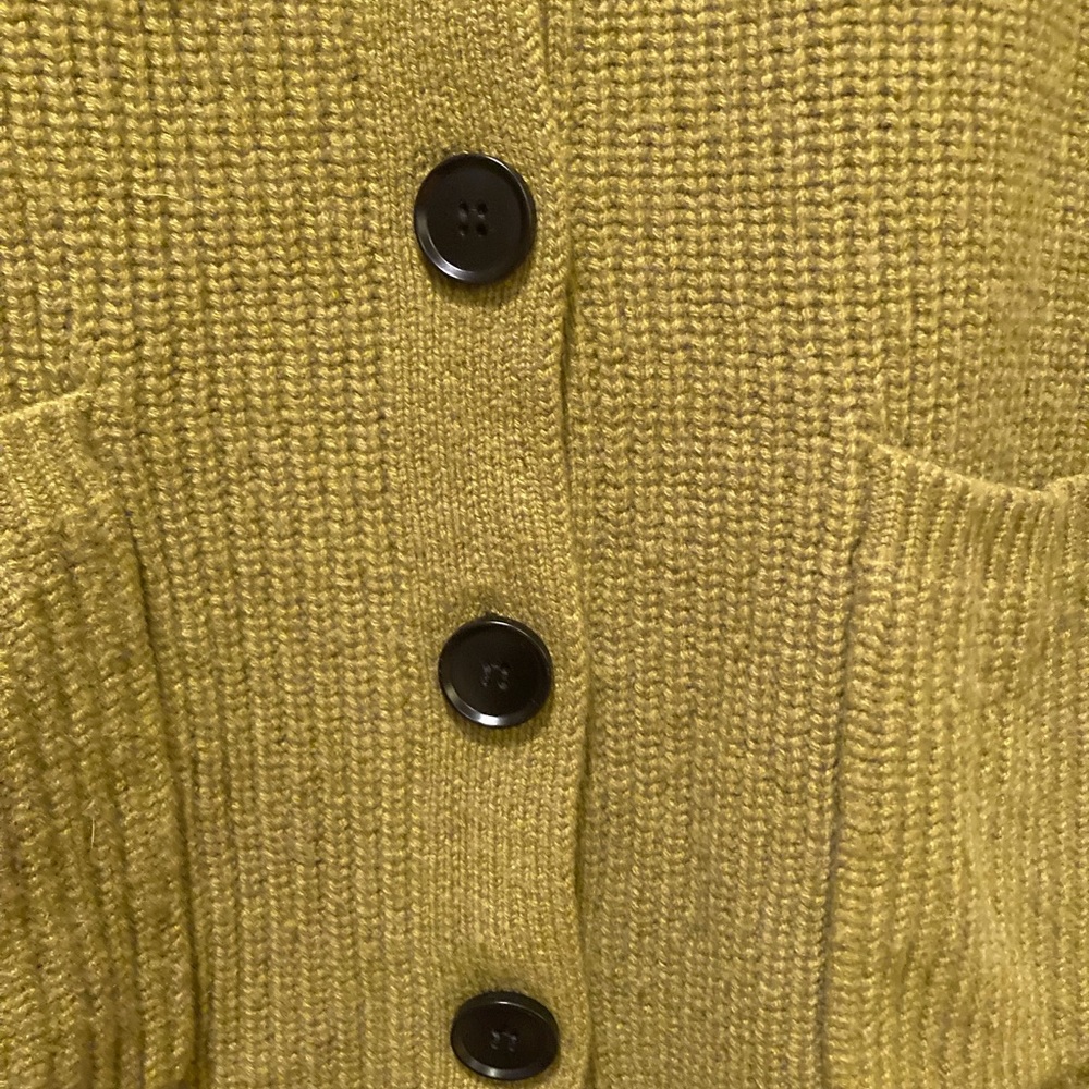 Silk Maison 100% Wool Career Office Chunky Avocado Green Fall Sweater Coat SZ S - Picture 6 of 16
